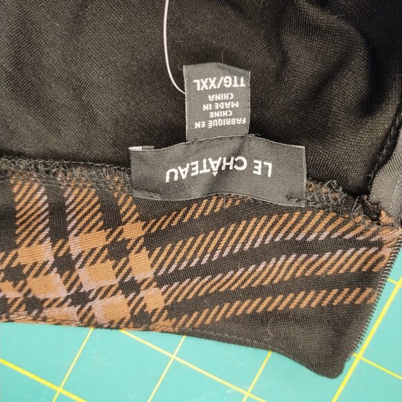 Brown Check Mock Turtleneck Fitted Dress - NWT - Le Chateau Size XXL - Picture 7 of 7